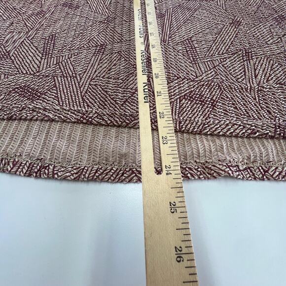 Zara Shirt Womens Small Red Brown Geometric Pleat Textured Top Oversized - Picture 7 of 8